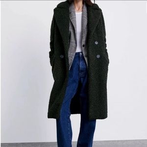 Long Zara faux shearling coat